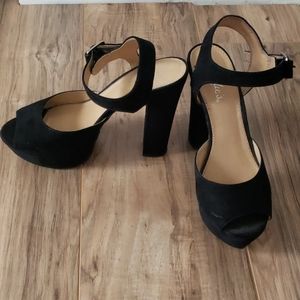 Black platform heels